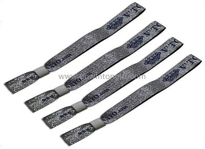 Factory custom woven silver    thread wristbands