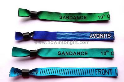 Polyester fabric woven          wristbands
