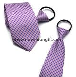 Polyester necktie with zipper